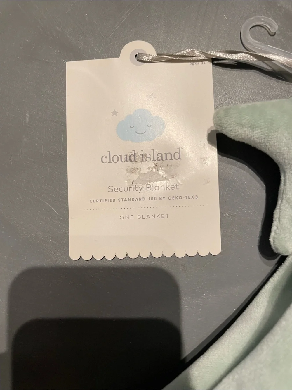 Cloud Island Plush Security Blanket Green Star NWT